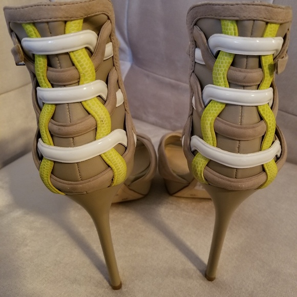Gianni Bini Neon Braided Platform Heels - Picture 5 of 7